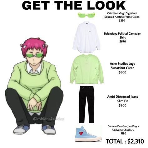 alexa<3 on Instagram: “SHEEESH😦😦😦💯💧💧 #thedisastrousdripofsaikik” Saki Kusuo, Swag Fits, Halloween Costumes 2022, Cosplay Idea, Character Clothes, Round Of Applause, Saiki K, Saiki Kusuo, Anime Inspired Outfits