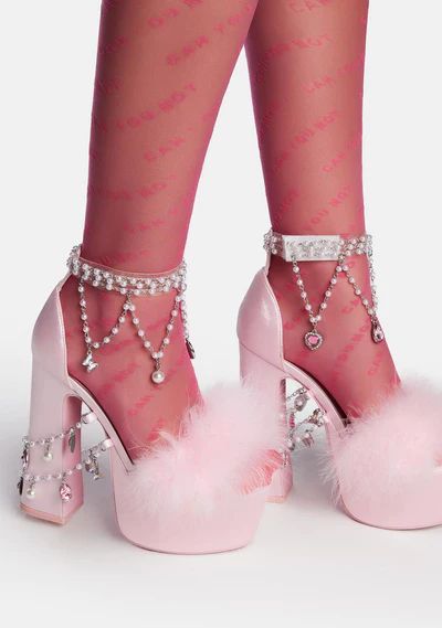 👠 Heels: Shop High Heels & Pumps – Dolls Kill Holy Revelation Platform Heels, Fuzzy Heels, Pink Platform Heels, Dolls Kill Shoes, Cute Shoes Heels, Pink Platforms, Pink High Heels, Sugar Thrillz, Stunning Shoes