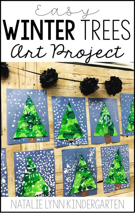 Winter Tree Crafts, Kindergarten Easter, Trees Craft, Natalie Lynn, Winter Crafts Preschool, Christmas Art Projects, December Crafts, Preschool Christmas Crafts, Christmas Kindergarten