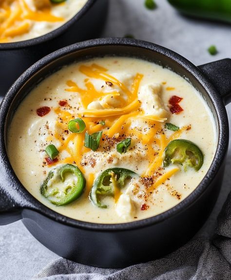 Jalapeno Popper Soup Recipe Popper Soup, Jalapeño Soup, Spicy Soup Recipes, Creamy Soup Recipes, Jalapeno Popper Recipes, Poppers Recipe, Spicy Soup, Jalapeno Popper, Soup And Stew