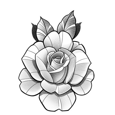 Rose Head Tattoo Design, Neo Traditional Roses Tattoo, Burning Rose Drawing, Rosa Tattoo Designs, Lilly And Rose Tattoo, Rose Head Tattoo, Neotraditional Rose Tattoo, Neo Trad Rose, Simple Rose Outline