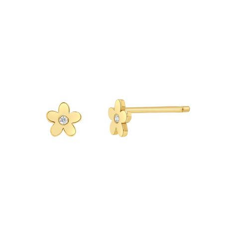 Shop All The Jewelry New Arrivals | Baby Gold Butterfly Wing Earrings, Diamond Evil Eye, Flower Stud Earrings, Shine Bright Like A Diamond, Flower Stud, Gold Piece, Diamond Flower, Flower Earrings Studs, Earring Sale