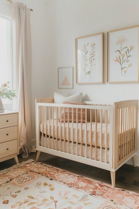 18 Free-Spirited Boho Baby Girl Nursery Ideas for Dreamy Vibes Simple Boho Nursery Girl, Tan And Pink Nursery, Neutral Baby Girl Room, Boohoo Nursery, Simple Girls Nursery, Boho Nursery Room Inspiration, Small Baby Girl Nursery, Baby Girl Nursery Simple, Simple Baby Girl Nursery