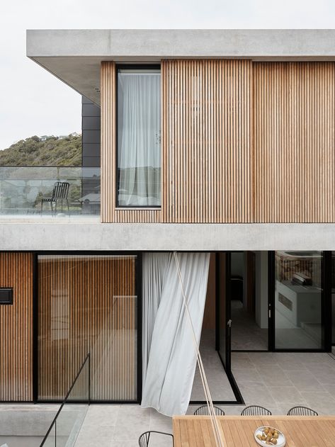 Accoya Wood Cladding, Larch Cladding Exterior, Larch Cladding, Modern Coastal Home, Cedar Cladding, Wood Facade, Wooden Facade, Edwardian House, House Details