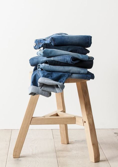 Goodwill Essentials: the Perfect Pair of Jeans Jeans Storage Ideas, Jeans Storage, Denim 2024, Denim Photography, Jean Organization, Denim Photoshoot, Denim Essentials, Stil Boho, Trendy Swimwear