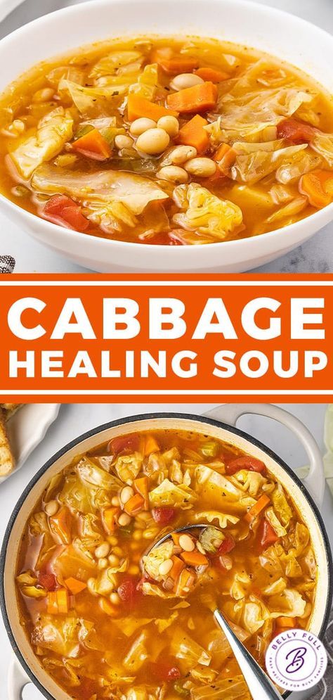 Essen, Cabbage Vegetable Soup, Healthy Cabbage Soup, Cabbage Soup Crockpot, Easy Cabbage Soup, Healthy Cabbage, Cabbage Recipes Healthy, Healthy Soup Recipe, Cabbage Vegetable