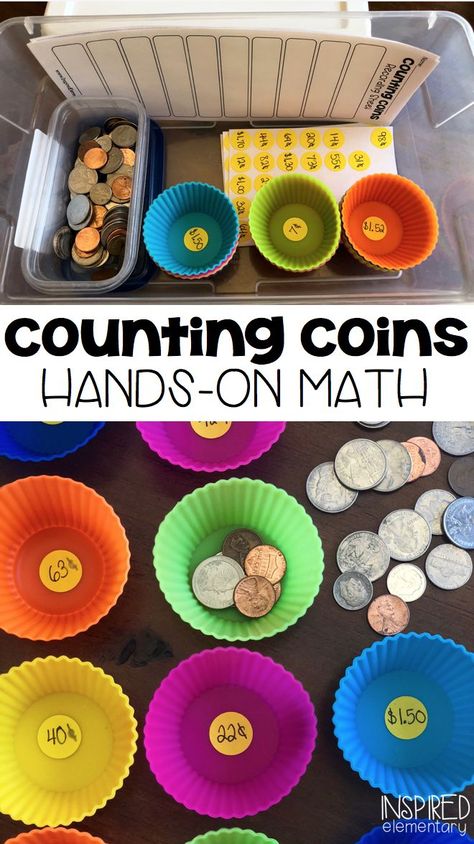 Coins Activities, Counting Coins Activities, Teaching Money, Money Activities, Counting Coins, Money Math, Counting Money, Homeschool Learning, Learn To Count