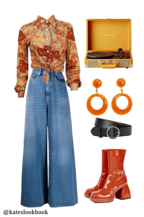 1970s Outfits Ideas 70s Fashion, Retro Outfit 70's, 70s Fashion Lookbook, 70s Shein Outfits, 70s Outfits Colorful, Seventies Party Outfit, 70s Fashion Costume, 70d Outfit, Modern 1970s Fashion