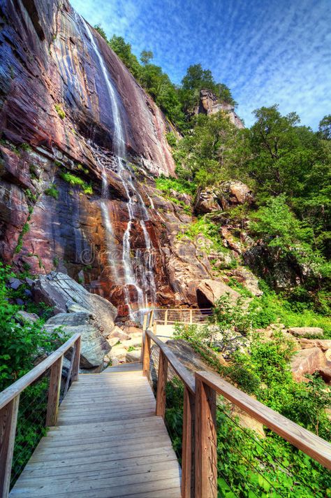 Hickory Nut Falls. In Chimney Rock State Park, North Carolina , #Ad, #Falls, #Chimney, #Hickory, #Nut, #Rock #ad Chimney Rock North Carolina, Chimney Rock State Park, The Us, Visit North Carolina, Chimney Rock, According To, Coal Miners, Going To, Amazing Views