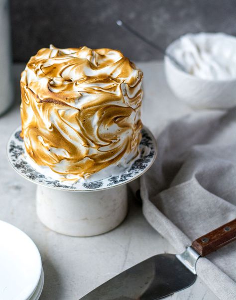 Lemon Meringue Layer Cake – Elemental Custard Meringue Layer Cake, Lemon Meringue Cake, Lemon Layer Cakes, Meringue Desserts, Lemon Mousse, Lemon Curd Recipe, Meringue Cake, Curd Recipe, Mousse Recipes