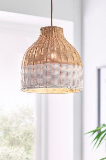 Natural Painted Rattan Woven Easy Fit Shade Bedroom Light Shades, Painted Rattan, Rattan Bedroom, Woven Structure, Rattan Lamp, Ceiling Lamp Shades, Ceiling Ideas, Kitchen Ceiling, Boy Bedroom