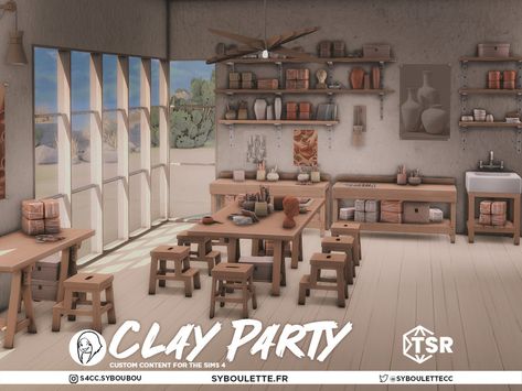 The Sims Resource - Clay part - Part 2 Sims Stories, Sink Decor, Sims 4 Clutter, Sims 4 House Building, Custom Plaques, Pottery Workshop, Sims 4 Cc Packs, Good Environment, Sims 4 Build