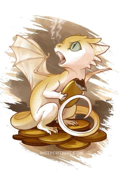 Cute Creature Concept Art, Baby Dragon Art, Cute Dragon Drawing, Cute Fantasy Creatures, Dragon Pictures, White Dragon, Dragon Artwork, Cute Dragons, Mythical Creatures Art