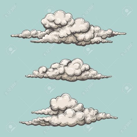 Cloud Etching, Cloud Tattoo Design, Cloud Illustration, Cloud Tattoo, Cartoon Clouds, 흑백 그림, Cloud Drawing, Flower Nature, Ink Illustrations