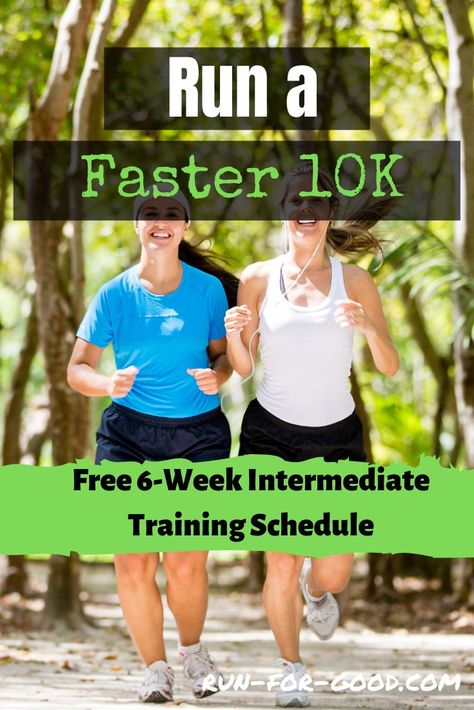 This 6-week intermediate 10K training schedule is designed for runners who have previous race experience and are looking to improve their 10K time.  #10Ktraining   #10kschedules 10k Training Schedule Intermediate, 10k Training Schedule, 10k Training Plan, 10k Training, Running Schedule, Training For A 10k, Running Marathon Training, Runner Problems, Running 10k