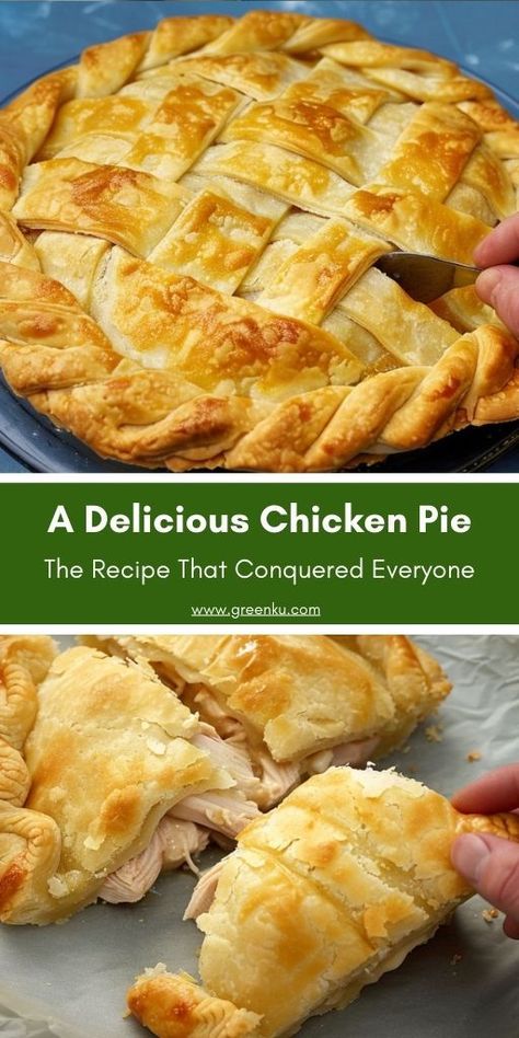 The Recipe That Conquered Everyone: A Delicious Chicken Pie Ingredients For the Dough: 300 ml (10 fl oz) water 7 g (0.2 oz) salt 2 eggs 700 g (25 oz) flour 100 g (3.5 oz) melted butter #Pie #ChickenMeat Chicken Pie Recipe Homemade, Chicken Pie Recipe Easy, Meat Hand Pie Recipe, Creamy Chicken Pie, Wellington Recipe, Chicken Pie Recipe, Pie Dough Recipe, Beef Wellington Recipe, Hand Pie Recipes