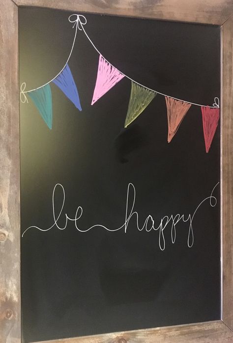 Simple, but beautiful! Chalkboard Designs Doodles, Beautiful Chalkboard Art, Blackboard Chalk Art, Easy Chalkboard Art Simple, Blackboard Drawing Ideas, Chalk Wall Designs, Fun Chalkboard Art, Funny Chalkboard Art, Things To Draw On A Chalkboard