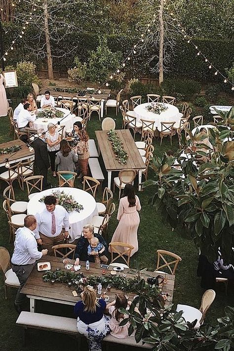 10 Unique Places to Have an Engagement Party | Wedding Forward Backyard Bbq Wedding Reception, Ranch Wedding Reception, Barbecue Wedding, Bbq Wedding Reception, Backyard Bbq Wedding, Backyard Wedding Dresses, Wedding Backyard Reception, Backyard Reception, Wedding Reception Ideas