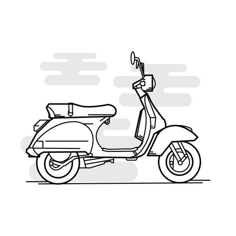 Vespa Tattoo, Vespa Vector, Scooter Drawing, Vespa Illustration, Vespa Logo, Vespa Ape, Classic Vespa, Bike Tattoos, Vespa Px