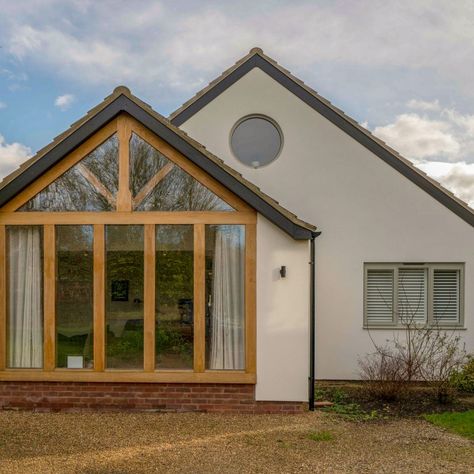 Glazed Porch, 1970s Bungalow, Bungalow Conversion, Dormer Bungalow, Bungalow Extensions, Modern Family Home, Family Room Addition, House Extension Plans, External Staircase