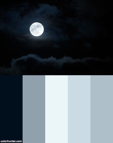 A Beautiful Moonrise Color Scheme Moonlight Color Palette, Moon Color Palette, Massage Business, Moonlit Sky, Color Pallete, Sky Color, Color Palate, Dark Night, Night Skies