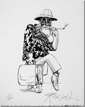 Ralph Steadman Art, Hunter S Thompson Quotes, Ralph Steadman, Hunter S Thompson, Wood Art Projects, Hunter S, Fear And Loathing, Picture Books, Illustrations And Posters