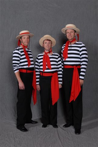 gondoliers Italian Party Costume, Italy Classroom Theme, Italian Costume Ideas Women, Italy Costume Ideas, Italian Halloween Costume, Italian Themed Party Ideas, Italian Party Outfit, Gondolier Costume, Italian Costume Ideas