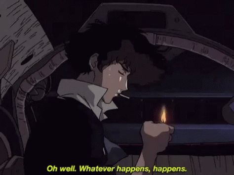 Whatever Happens Cowboy Bebop GIF - WhateverHappens CowboyBebop Spike - Discover & Share GIFs Cowboy Bebop Wallpapers, Revy Black Lagoon, Cowboy Bebop Anime, Spike Spiegel, See You Space Cowboy, Anime Gifs, Bd Comics, Cartoon Boy, Old Anime