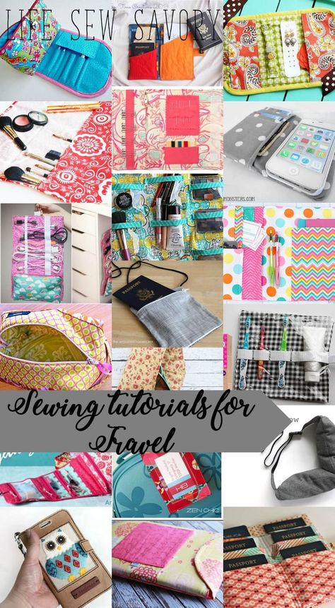 Sewing tutorials for travel from Life Sew Savory Making Purses, Pencil Organizer, Sewing School, Sew Ins, Diy And Crafts Sewing, Beginner Sewing Projects Easy, Bags Messenger, Kindle Case, Tablet Cover