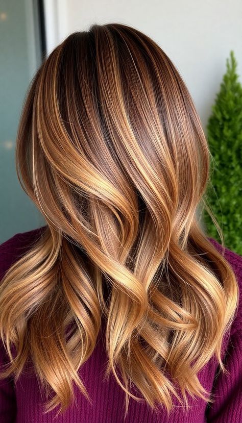 30 Fall Blonde Hair Ideas » DreamingFY Blonde And Auburn Balayage, Brown And Blond Hair Ideas, Cinnamon And Blonde Hair, Fall Blonde Highlights For Brown Hair, Chunky Blonde And Brown Highlights, Warm Hair Color Ideas Blonde, Honey Copper Balayage, Fall Hair Colors For Pale Skin, Caramel Bronde Haircolor