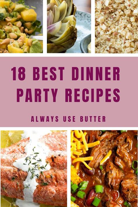 Looking to impress your guests at your next dinner party? Check out our collection of delicious and easy-to-make recipes that are perfect for entertaining. From appetizers to desserts, we have got you covered. Whether you prefer classic dishes or want to try something new, these dinner party recipes are sure to be a hit with everyone at the table. Get ready to host a memorable and stress-free evening with these mouth-watering ideas! Dinner For House Guests, Retreat Dinner Ideas, Elegant Meals Dinner Parties, Dinner Party Meal Ideas Main Dishes, Quick Dinner Party Ideas, Dinner To Impress Guests, Best Dinner Party Meals, Party Dinner Ideas Main Dishes, Birthday Dinner Party Menu Ideas