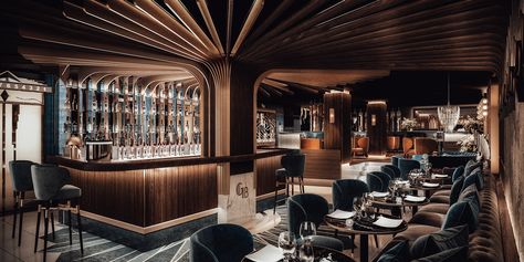 GATSBY Restaurant / Full CGI on Behance Gatsby Restaurant, Barcelona Interior Design, Great Gatsby Interior Design, Gatsby Interior Design, Wine Basement, Barcelona Interior, Gatsby House, Art Deco Restaurant, Hollywood Art Deco