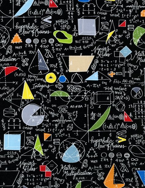 Patchwork, Tela, Maths Geometry, Timeless Treasures Fabric, Science Nerd, Math Formulas, Chalkboard Style, Math Geometry, Fabric Pictures