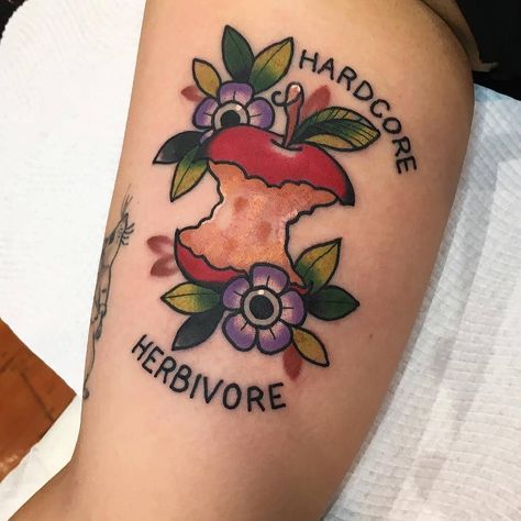 Hardcore Herbivore 🌱 📷 @avalontattoo _ #govegan #vegansofig #veganrecipe #veganfoodshare #friendsnotfood #whatveganseat #plantbased… Vegan Tattoo, Going Vegan, Paw Print Tattoo, Skull Tattoo, Flower Tattoo, Vegan Recipes, Tumblr, Tattoos, Media