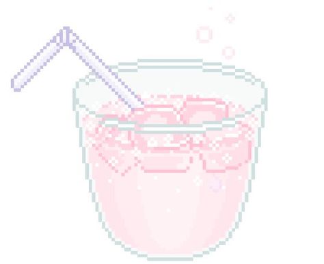 Food Pixel Art, Pixel Art Food, Cute Pixel Art, Pixel Icons, Pixel Png, Notion Icons, Pixel Gif, Pink Drink, Cute Gifs