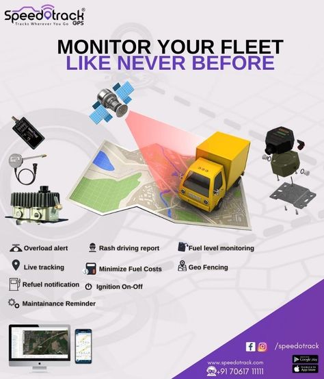 Our Fleet monitoring track the activity of all your fleet at one place!, normally using a GPS tracking unit fitted to the vehicle or equipment being tracked. Speedotrack tracking systems regularly transmits the equipment or vehicle location using a built-in cellular or satellite connection! Visit www.speedotrack.com or call us at +91 70617 11111 for more Details. #speedotrack #gpstracker #gpsindia #RealTimeTracking #FuelMonitoring #Telematics Car Tracking, Portfolio Designs, Vehicle Tracking System, Gps Tracking System, Graphic Design Business Card, Vehicle Tracking, Street Racing Cars, Track Car, Street Racing