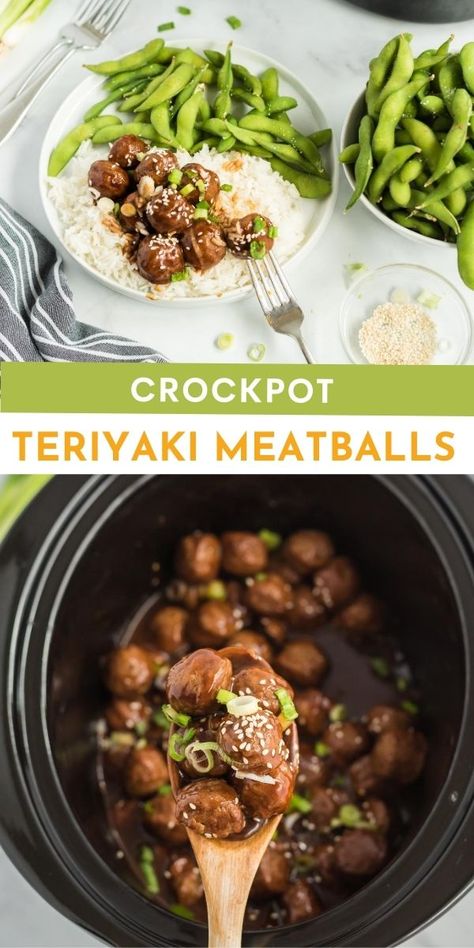 Frozen Meatball Lunch Ideas, Frozen Meatball Meal Prep, Frozen Chicken Meatball Recipes, Van Meals, Crockpot Teriyaki, Teriyaki Meatballs Recipe, Superbowl Food Appetizers, Baked Burgers, Slow Cooker Asian