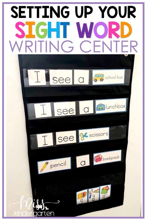 Kindergarten Writing Center, Writing Center Kindergarten, Miss Kindergarten, Writing Station, Classroom Centers, Kindergarten Centers, Sight Words Kindergarten, Read And Write, Reading Centers