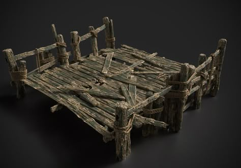 ArtStation - More Props and Some Quick Tutorial Stuff Stall Display, Gothic Room, Miniature Bases, Wooden Bridge, 3d Texture, 3d Assets, Medieval Fantasy, Go Up, Wood Pieces