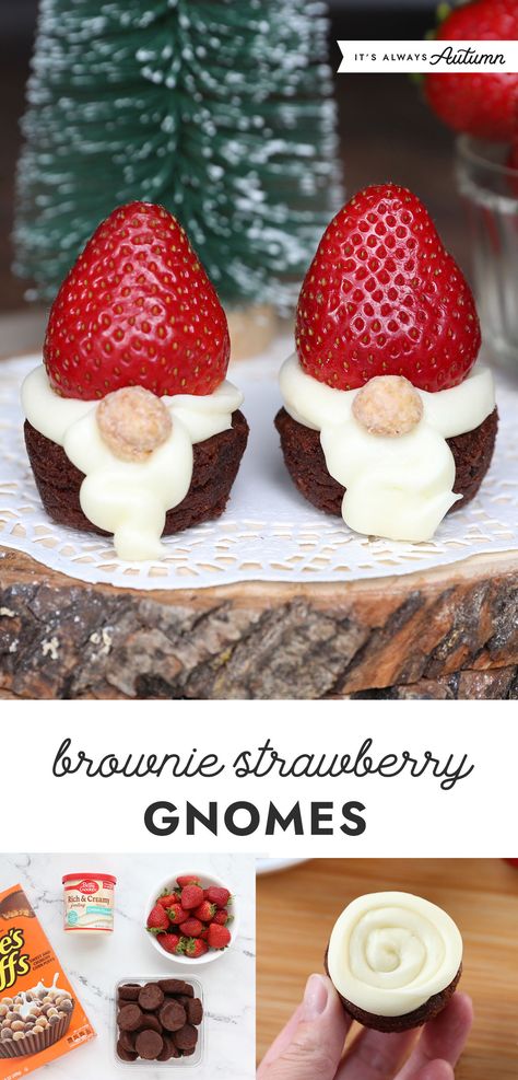 Easy Brownie, Xmas Desserts, Holiday Desserts Table, Easy Christmas Treats, Christmas Baking Recipes, Sweet Bites, Gnomes Christmas, Christmas Gift Basket Ideas, Gift For Mom Christmas