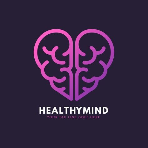 Gradient healthy mind logo | Free Vector #Freepik #freevector #logo #health #gradient #branding Mindfulness Logo, Gradient Branding, Psychologist Logo, Coach Office, Mind Logo, Brain Design, Agency Logo, Brain Logo, Vector Gradient