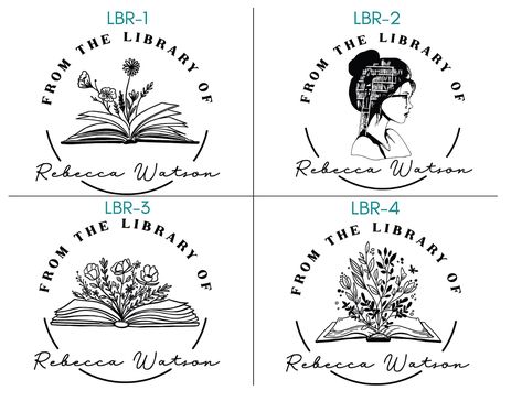 from The Library of | Ex Libris | Floral Book Stamp | Personalized Teacher Stamp | Custom Library Stamp | Monogram Self-Inking Wood Handle Stamp (Floral 4) Personal Library Stamp, Book Embosser, Teacher Stamps, Custom Embosser, Personal Library, Book Stamp, Personalized Stamps, Wood Stamp, Custom Book