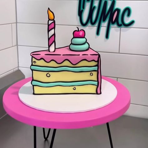 Cartoon Cake Trend, Cartoon Art Cake, Pop Art Cake Ideas, Cartoon Cake Design, Comic Cake, Cartoon Birthday Cake, Mini Cakes Birthday, Cartoon Cake, 3d Cake