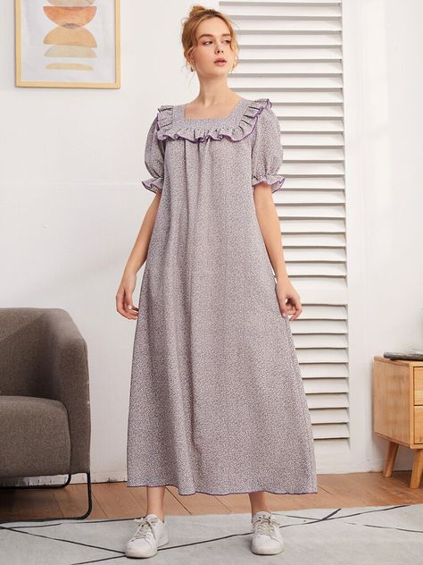 Piyama Korea, Sleepwear Vintage, Women Nightwear Dresses, Night Wear Dress, Cotton Night Dress, Home Dress Women, Nightwear Dress, Sleepwear Dress, Night Dress For Women