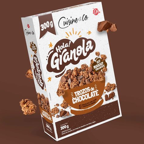 Granola Box Packaging, Granola Packaging Design, Cereal Box Packaging, Granola Packaging, Cereals Packaging Design, Packaging Box Design, Cereal Packaging, Biscuits Packaging, Chocolate Packaging Design