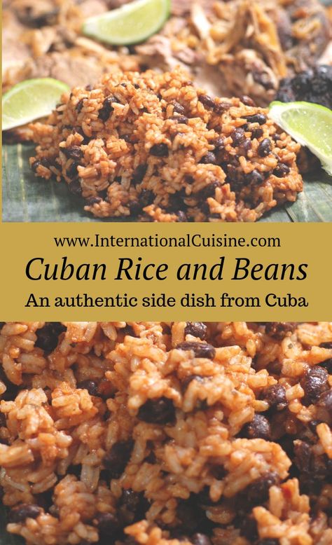 Authentic Rice And Beans, Cuban Beans And Rice Recipes, Rice And Beans Recipe Puerto Rican Easy, Colombian Rice And Beans, Cuban Sides Dishes, Cuban Dishes Authentic, Cuban Food Recipes Authentic, Authentic Cuban Recipes, Carribean Rice And Beans