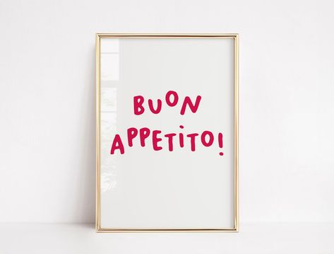 BUON APPETITO ITALIAN Saying Quote Typography Minimal Simple Home Decor Kitchen Art Italian Italy Gift Funny Wall Art Kitchen - Etsy UK Italy Language, Artistic Fonts, Italian Sayings, Typography Minimal, Italy Gift, Italian Phrases, Italian Traditions, Quote Typography, Simple Home Decor