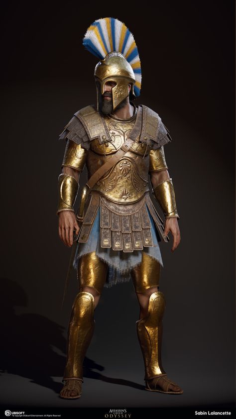 Heavy Soldier, Greek Armor, Greek Soldier, Roman Armor, Assassins Creed Artwork, Roman Warriors, Ancient Armor, Greek Warrior, Assassins Creed Odyssey