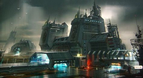 Sci Fi School, School Exterior, Sci Fi Base, Scifi Building, Sci Fi Building, Sci Fi Architecture, Traveller Rpg, Futuristic Building, Sci Fi City