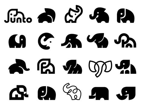 Elephants All by Kakha Kakhadzen on Dribbble Warli Drawing, Safari Logo, Animal Logo Design, Elephant Logo Design, Elephant Decoration, Logo Animal, Logo Sketches, Elephant Logo, Pet Logo Design